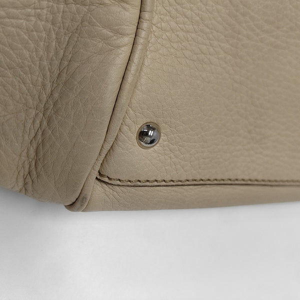 Calfskin Top Handle Bag Beige