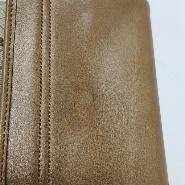 Oblique Coated Canvas Shoulder Bag Beige