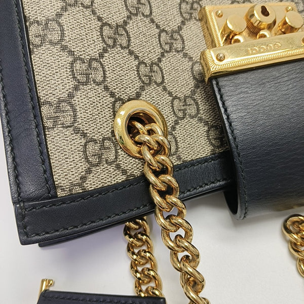 Padlock Small Monogram Coated Canvas Beige