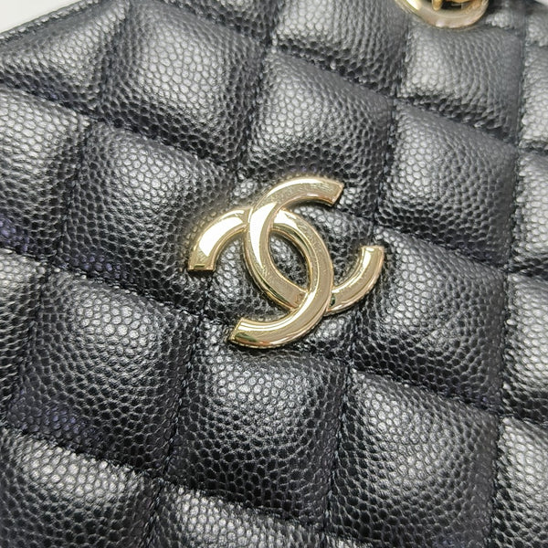 23P TOTE Quilted Grained Calfskin Black