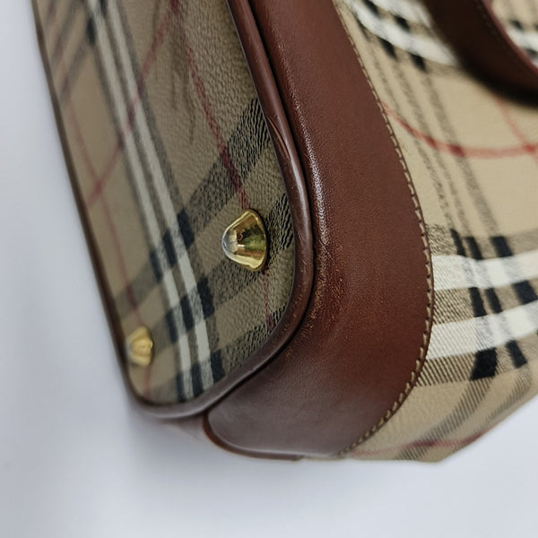 Coated Canvas Shoulder Bag Beige