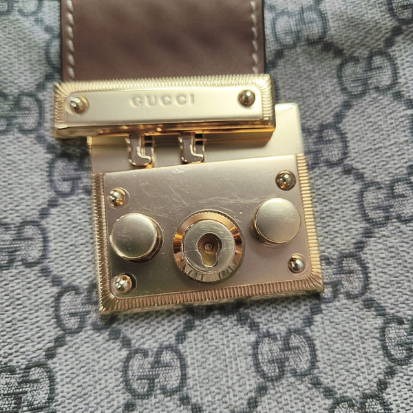 Padlock Medium Monogram Coated Canvas Beige