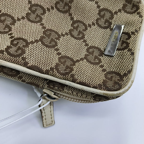 Monogram Canvas Clutch Beige
