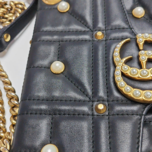 GG Marmont Medium Quilted Calfskin Black