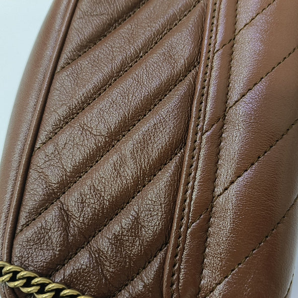 GG Marmont Mini Quilted Calfskin Brown