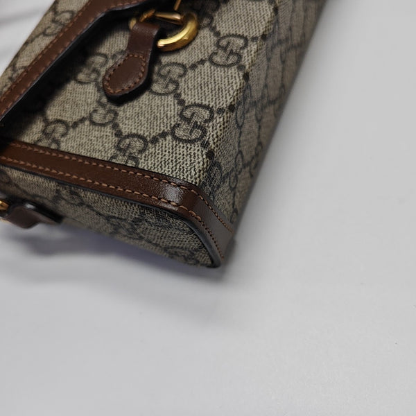 Horsebit 1955 Mini Monogram Coated Canvas Beige