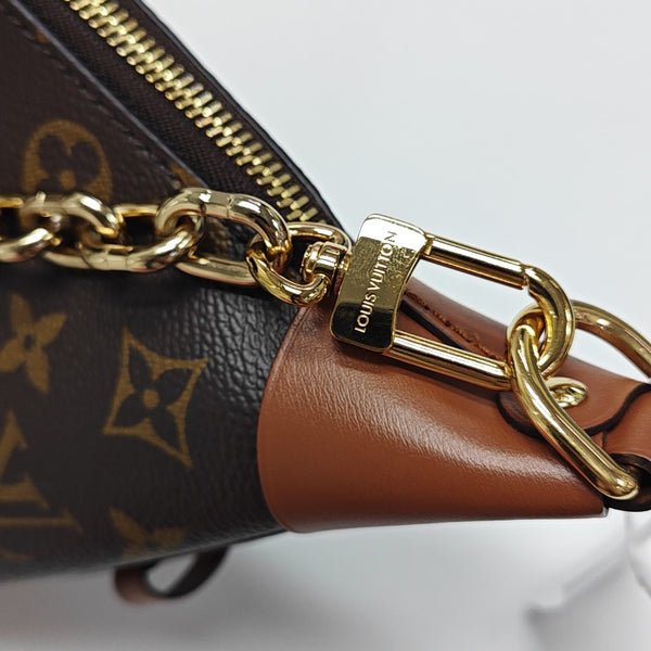 LOOP HOBO Monogram Coated Canvas Brown