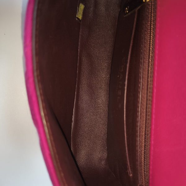 Quilted Fabric Shoulder Bag Pink