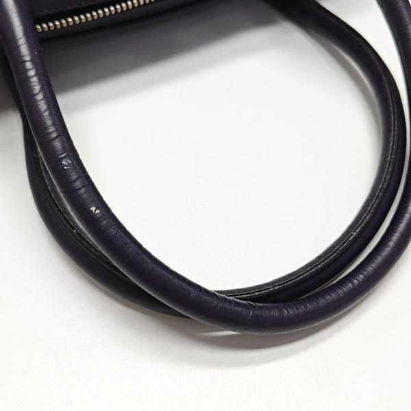 Quilted Nylon Top Handle Bag Purple