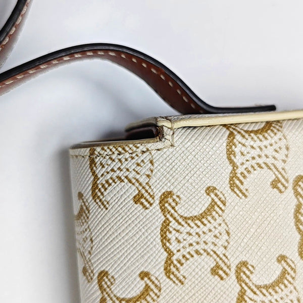 Authenticated pre-owned TRIOMPHE Coated Canvas White - Shoulder Bag at Looply