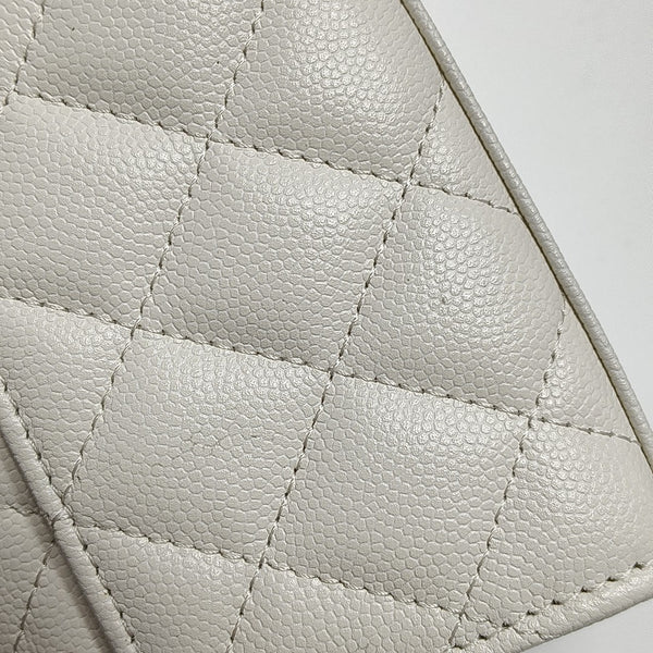 Quilted Grained Calfskin White