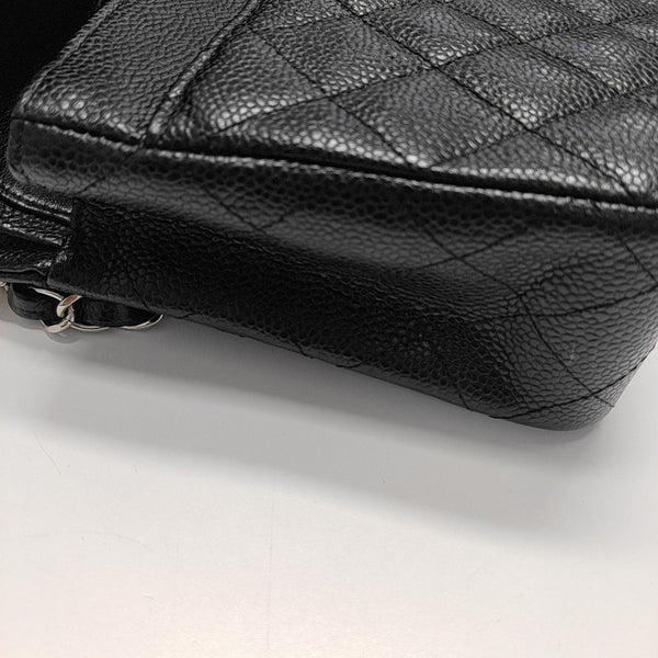 CLASSIC FLAP Medium Quilted Grained Calfskin Black