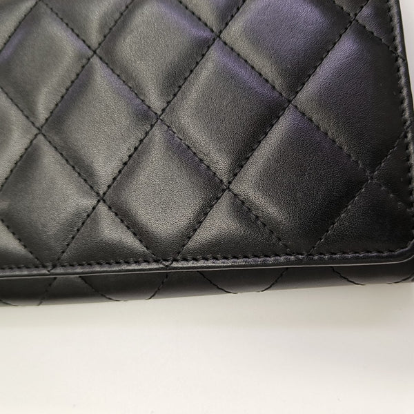 CAMBON Medium Quilted Calfskin Black Wallet