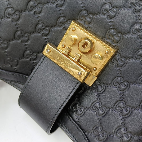 Padlock Medium Monogram Calfskin Black