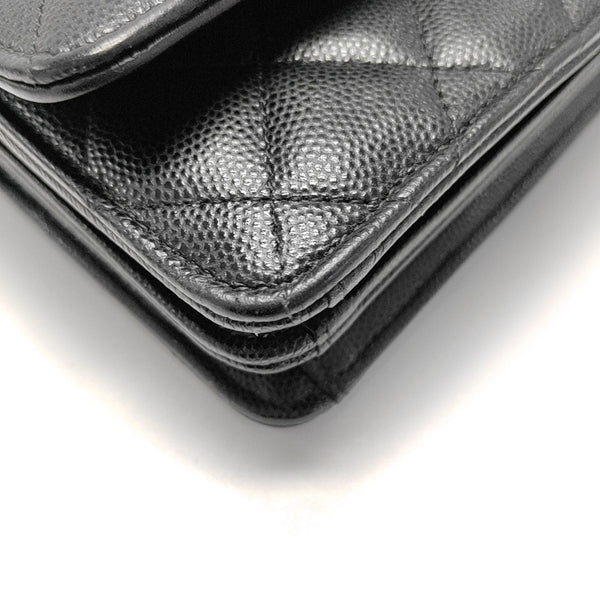 WOC Large Quilted Grained Calfskin Black