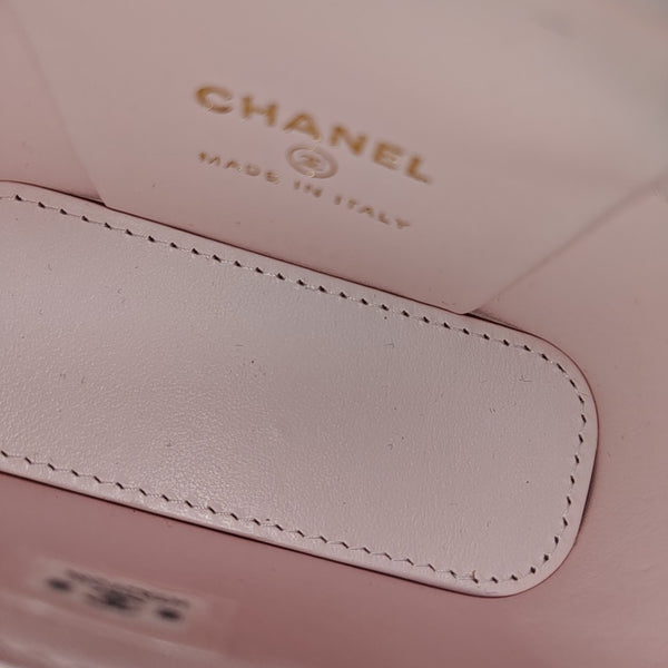 Quilted Grained Calfskin Top Handle Bag Pink