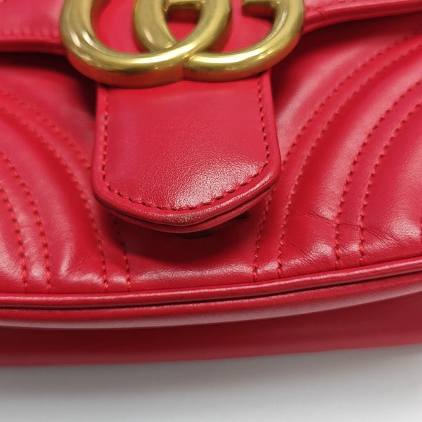 GG Marmont Mini Quilted Calfskin Red