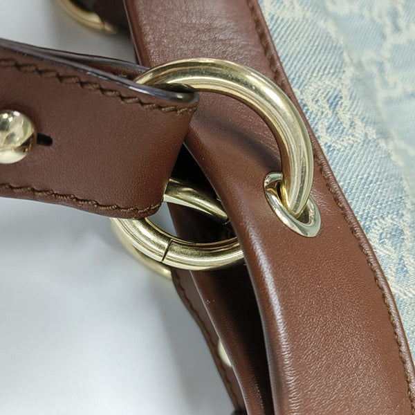 Monogram Denim Tote Bag Blue