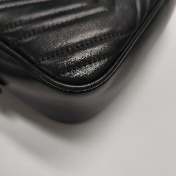 GG Marmont Small Quilted Calfskin Black