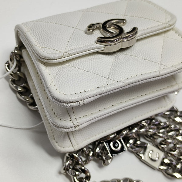Quilted Grained Calfskin White