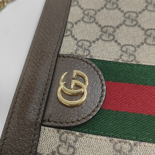 Ophidia Small Monogram Coated Canvas Beige