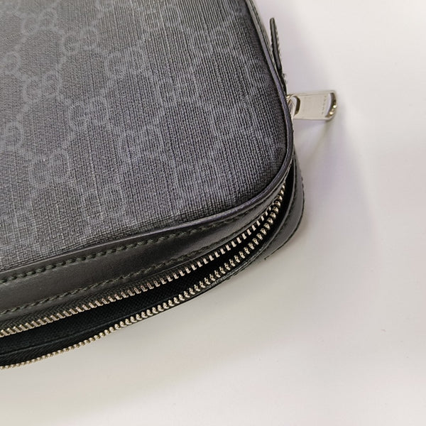 GG Supreme Small Monogram Coated Canvas Black