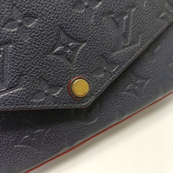 Authenticated pre-owned FÉLICIE Monogram Calfskin Blue - Shoulder Bag at Looply