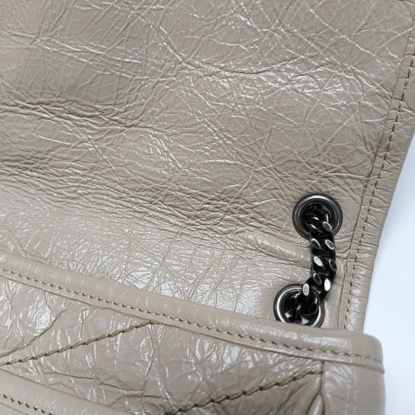 NIKI Small Chevron Calfskin Beige