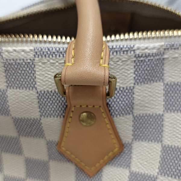 SPEEDY 25 Damier Azur Coated Canvas White