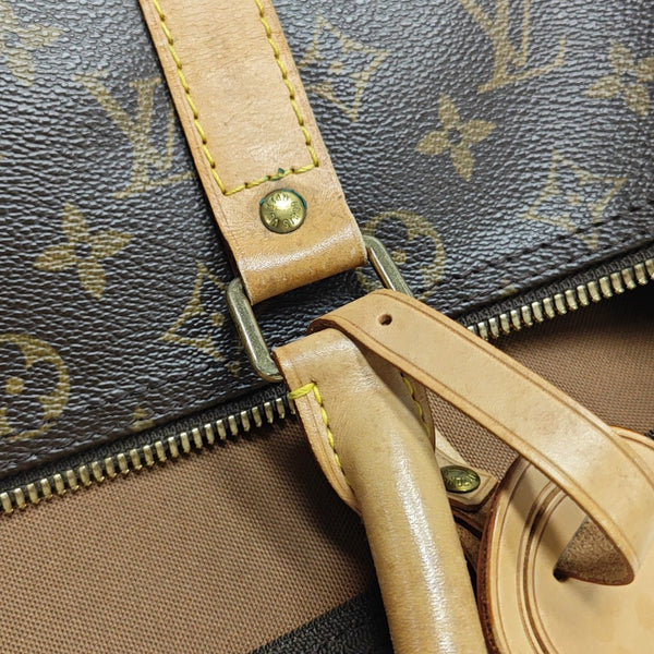 KEEPALL 45 Monogram Coated Canvas Brown