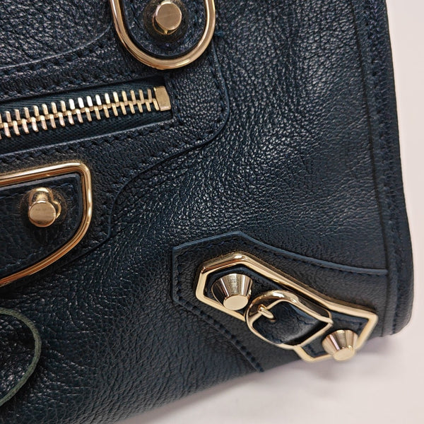 Classic Metallic Edge City Mini Lambskin Blue