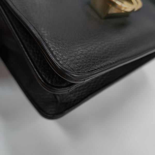 Interlocking G Small Calfskin Black
