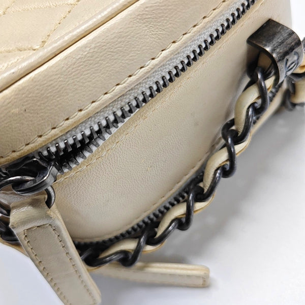 Small Quilted Lambskin White