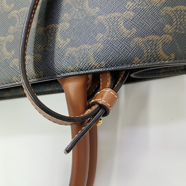 CABAS CELINE Small Coated Canvas Brown