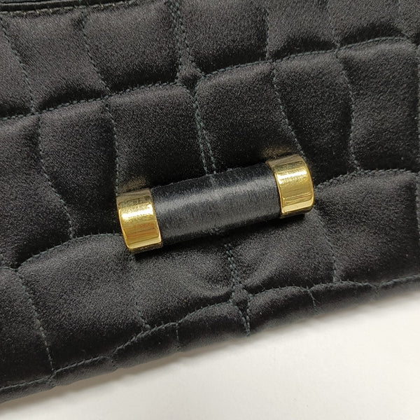 Quilted Silk Satin Black