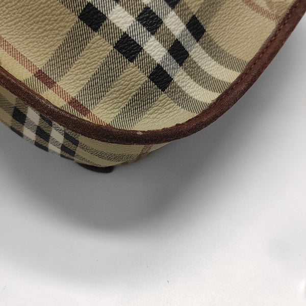Coated Canvas Shoulder Bag Beige