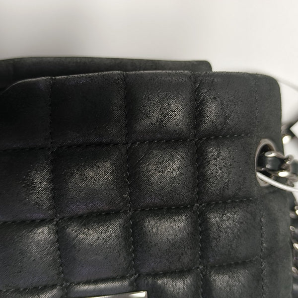 Quilted Calfskin Shoulder Bag Black