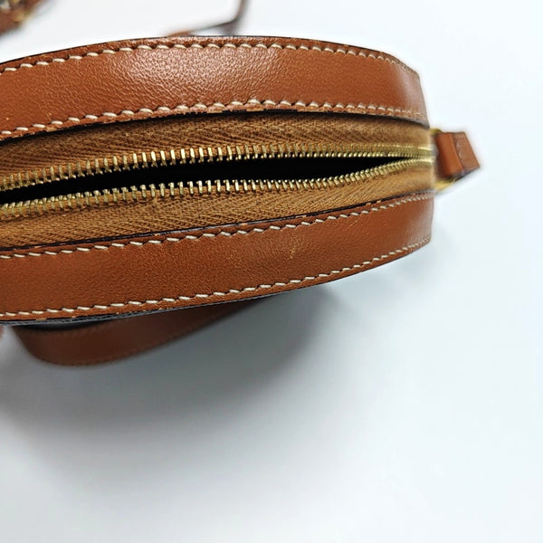 Authenticated pre-owned TRIOMPHE ROUND Coated Canvas Brown - Shoulder Bag at Looply