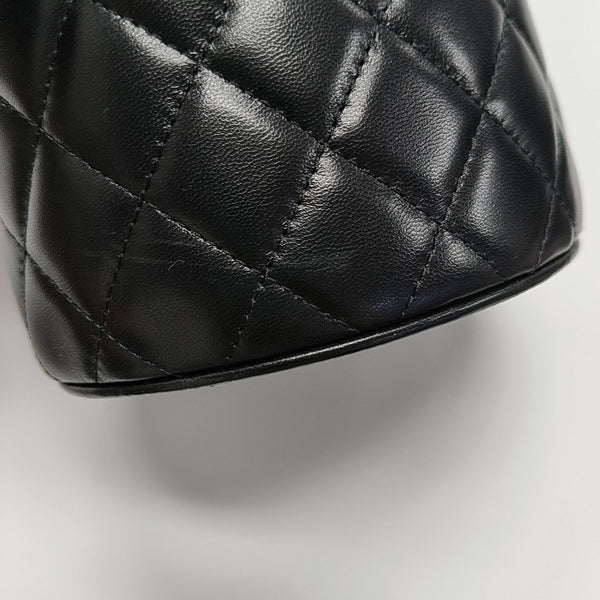 Authenticated pre-owned TRENDY CC Quilted Lambskin Black - Top Handle Bag at Looply