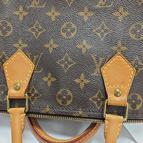 SPEEDY 30 Monogram Coated Canvas Brown