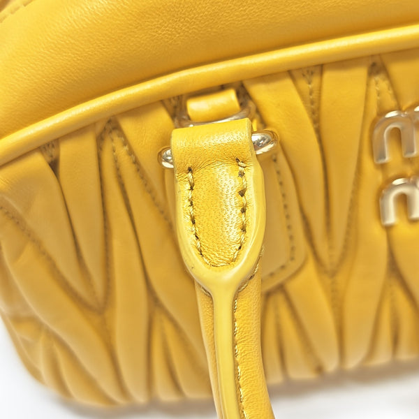 Arcadie Matelassé Small Quilted Lambskin Yellow