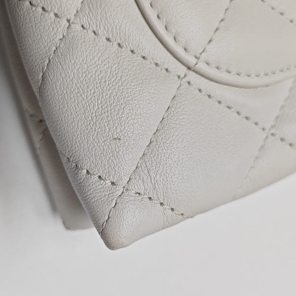 Quilted Lambskin Shoulder Bag White