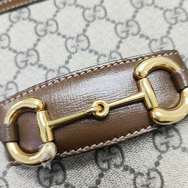 Horsebit 1955 Medium Monogram Coated Canvas Beige