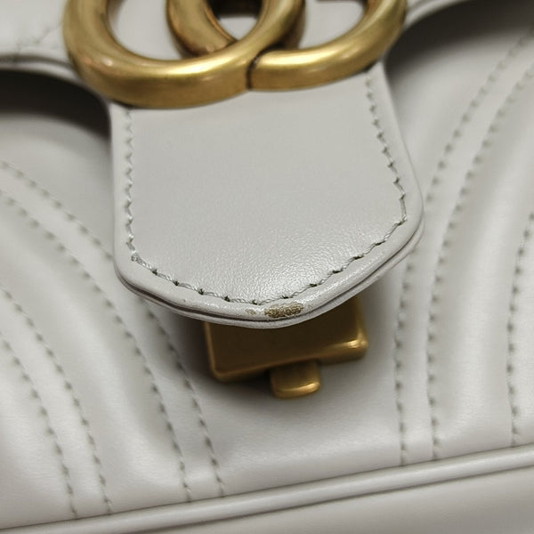 GG Marmont Small Quilted Calfskin Gray