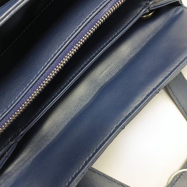 Quilted Lambskin Shoulder Bag Blue