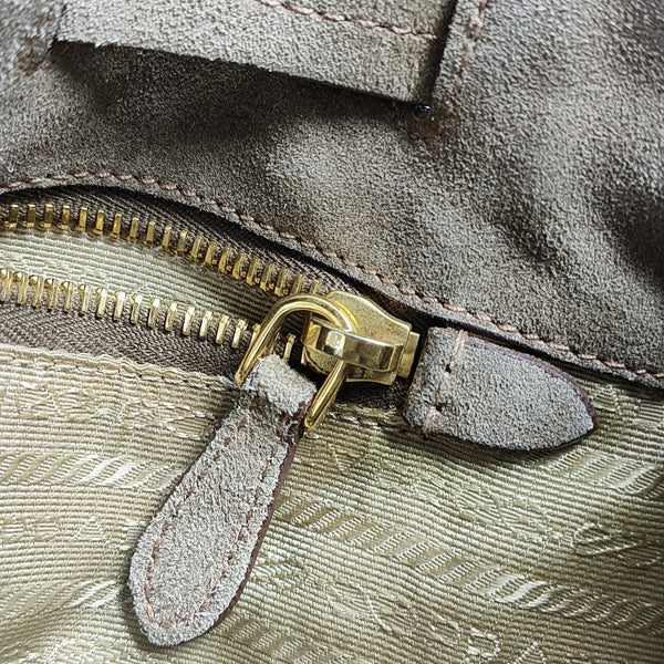 Suede Tote Bag Gray