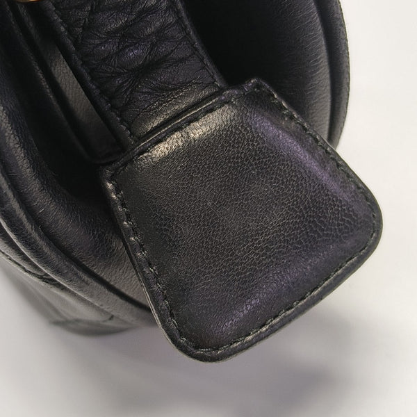 Quilted Lambskin Shoulder Bag Black