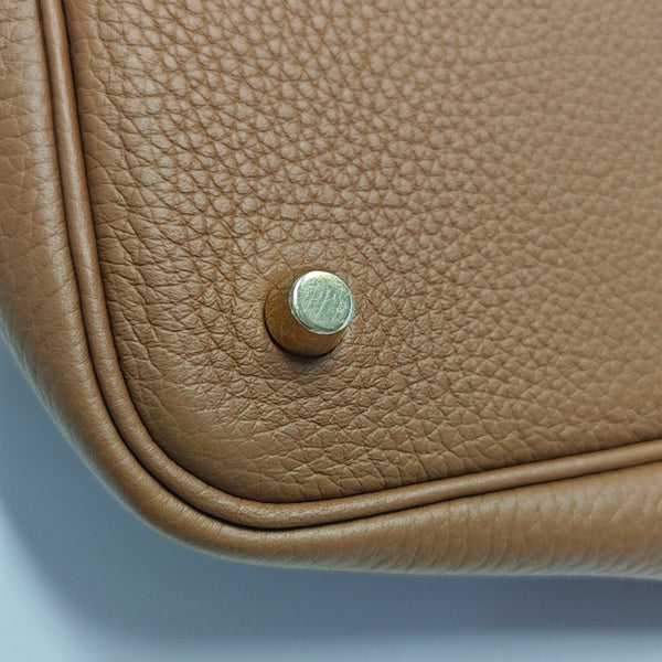 Authenticated pre-owned Picotin Lock 22 Clemence Brown - Bucket Bag at Looply
