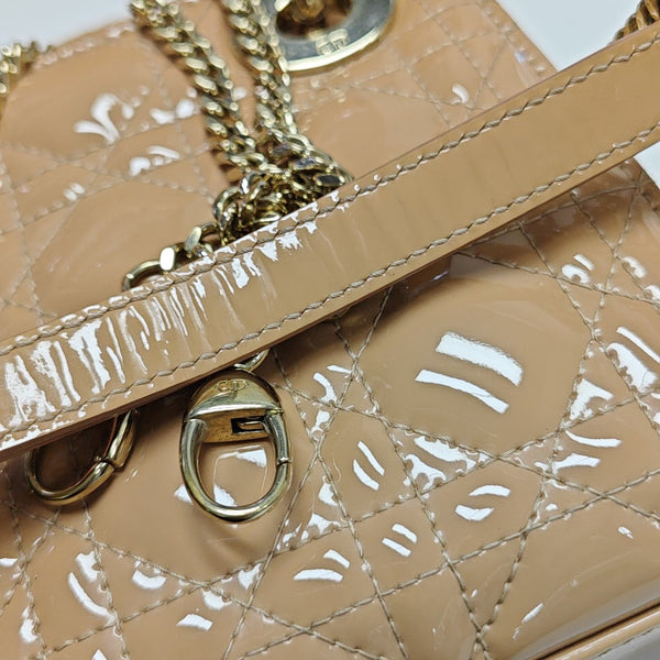 Lady Dior Mini Cannage Patent Leather Pink