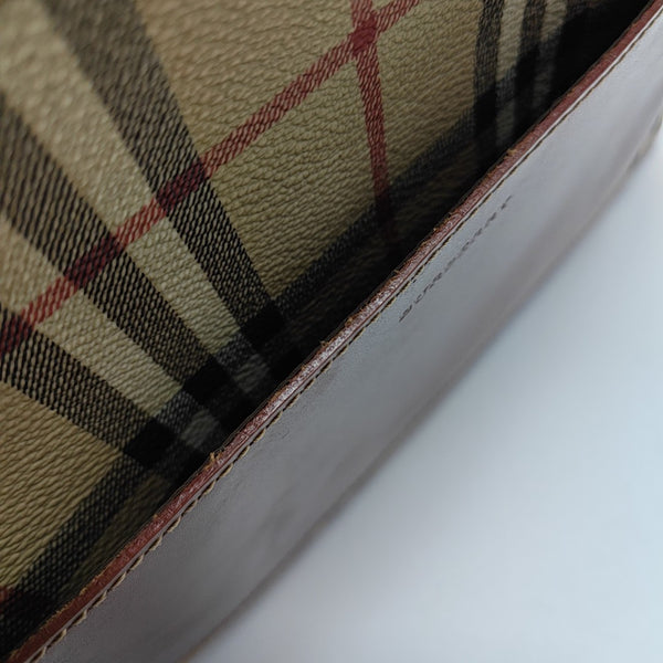Coated Canvas Shoulder Bag Brown